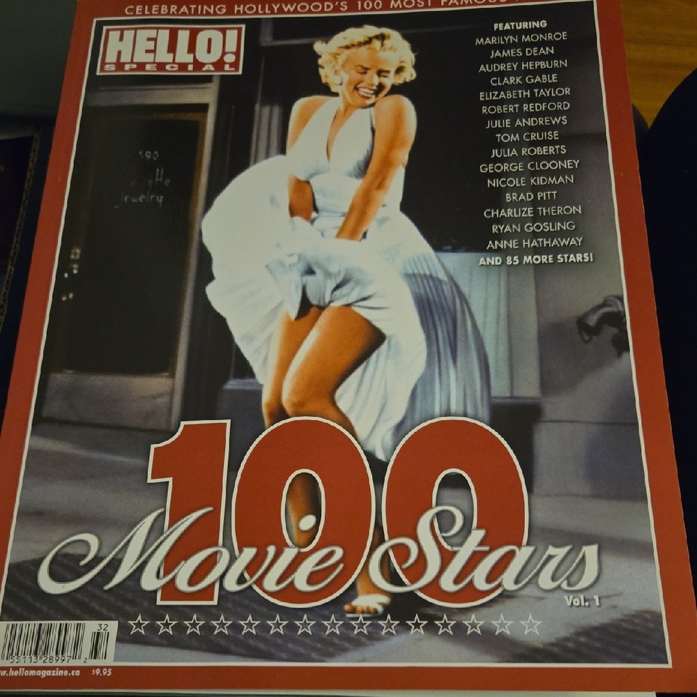 Special 100 Movie Stars Magazine Cover - Red & White